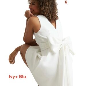 Ivy+ Blu White Bow Mini Dress